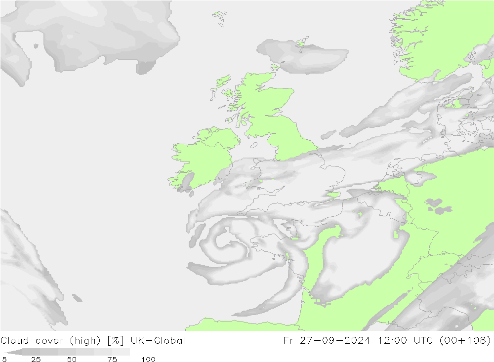 Bewolking (Hoog) UK-Global vr 27.09.2024 12 UTC