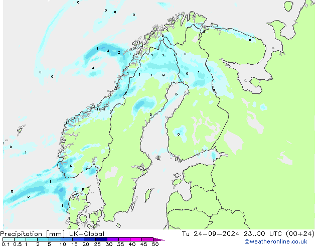 Précipitation UK-Global mar 24.09.2024 00 UTC