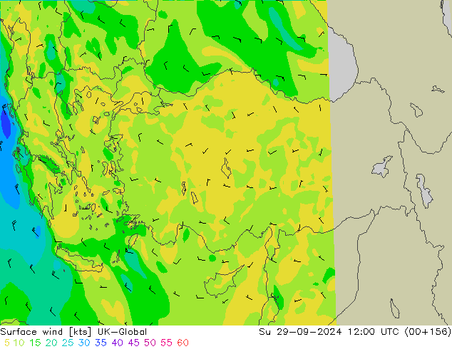 Surface wind UK-Global Su 29.09.2024 12 UTC