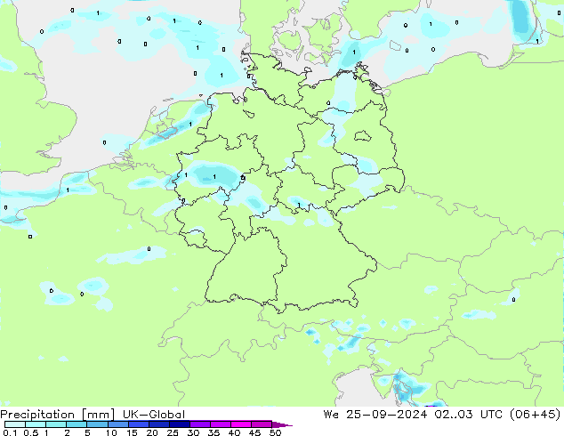 precipitação UK-Global Qua 25.09.2024 03 UTC