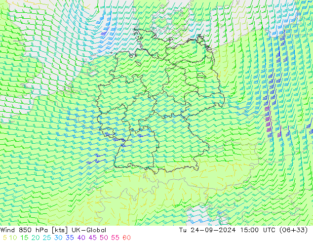  850 hPa UK-Global  24.09.2024 15 UTC