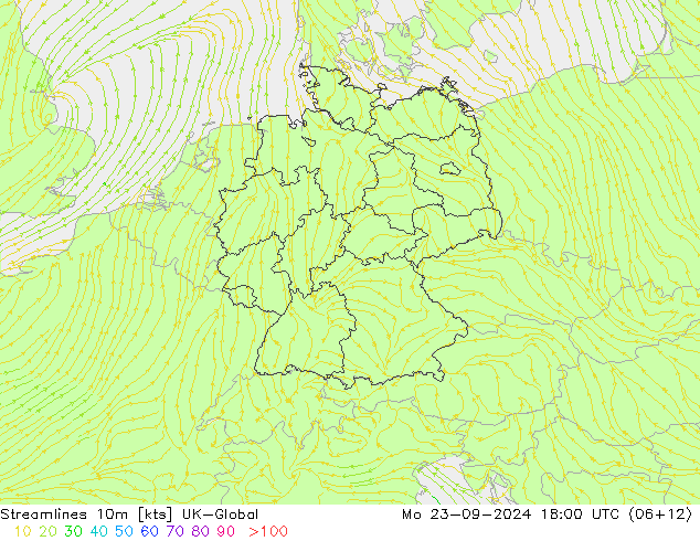 Streamlines 10m UK-Global Mo 23.09.2024 18 UTC