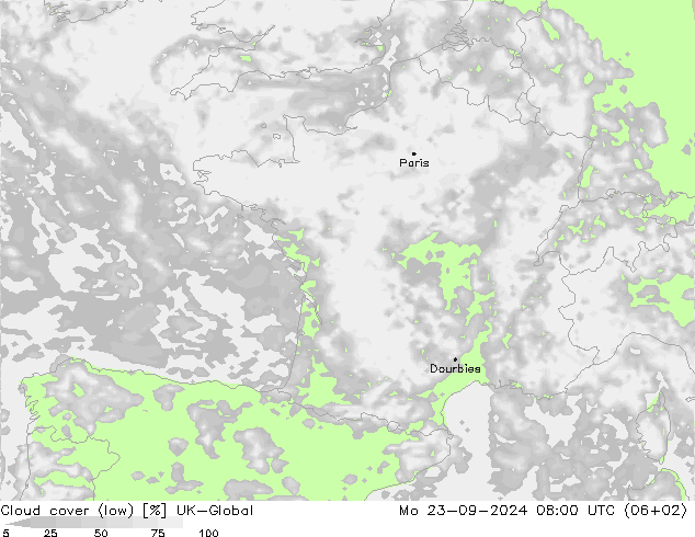 Wolken (tief) UK-Global Mo 23.09.2024 08 UTC