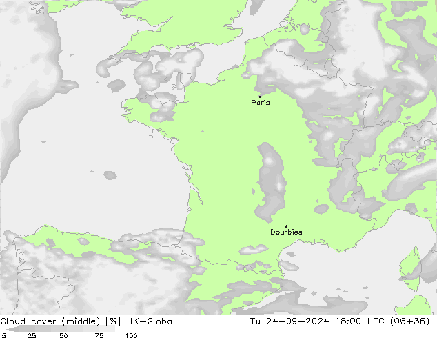 Nuages (moyen) UK-Global mar 24.09.2024 18 UTC