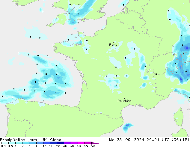 Yağış UK-Global Pzt 23.09.2024 21 UTC