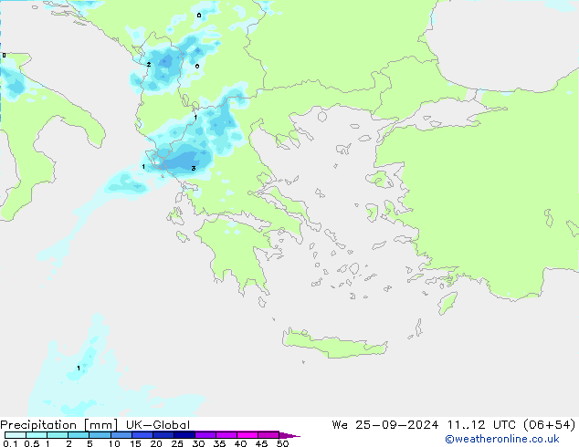 Neerslag UK-Global wo 25.09.2024 12 UTC