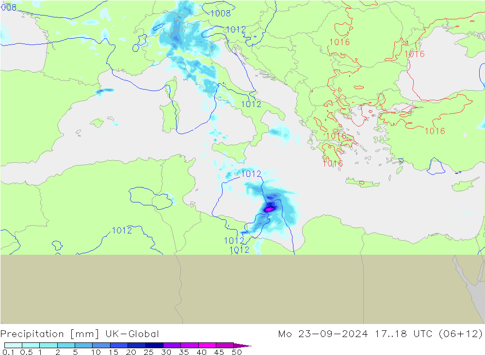 Neerslag UK-Global ma 23.09.2024 18 UTC