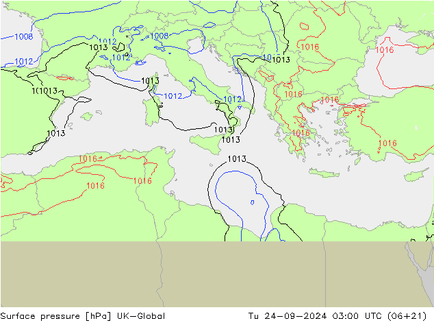 Surface pressure UK-Global Tu 24.09.2024 03 UTC