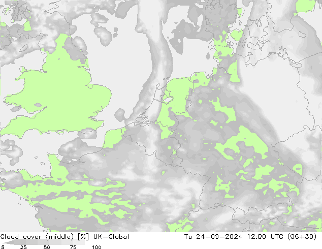 oblačnosti uprostřed UK-Global Út 24.09.2024 12 UTC