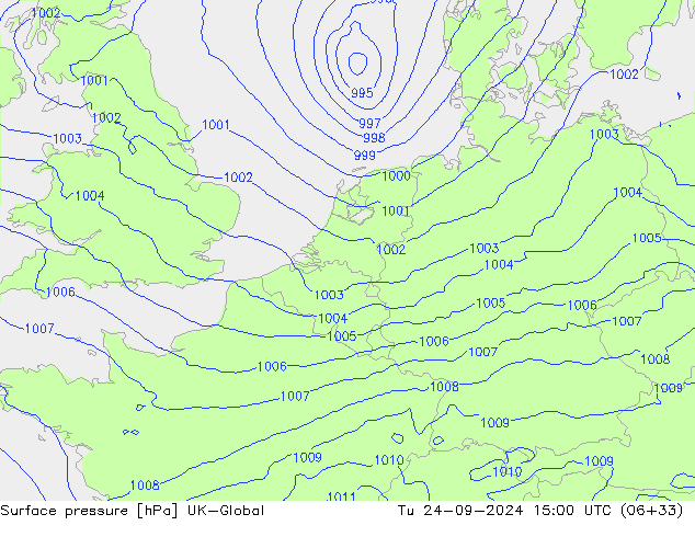 pression de l'air UK-Global mar 24.09.2024 15 UTC