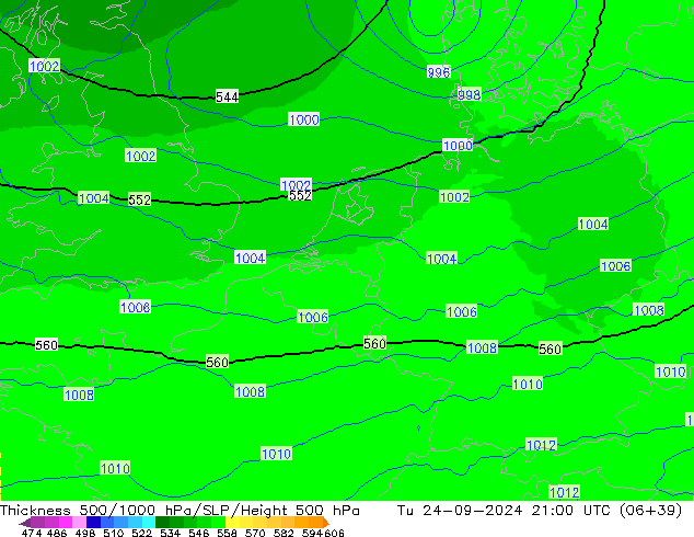 Thck 500-1000hPa UK-Global wto. 24.09.2024 21 UTC