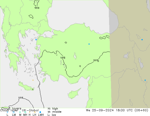 Cloud layer UK-Global We 25.09.2024 18 UTC