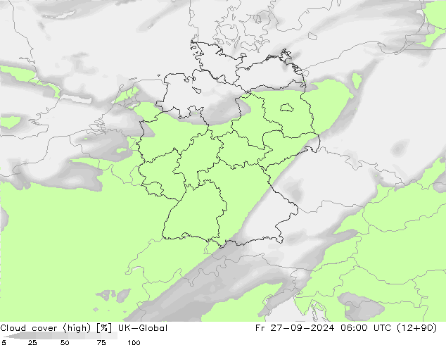 Wolken (hohe) UK-Global Fr 27.09.2024 06 UTC