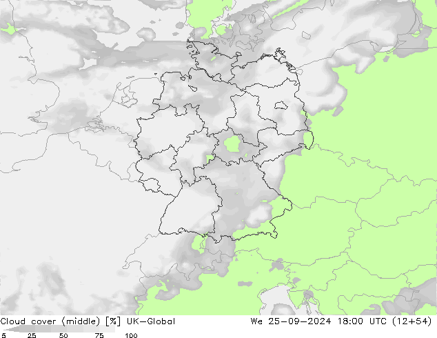 Bewolking (Middelb.) UK-Global wo 25.09.2024 18 UTC