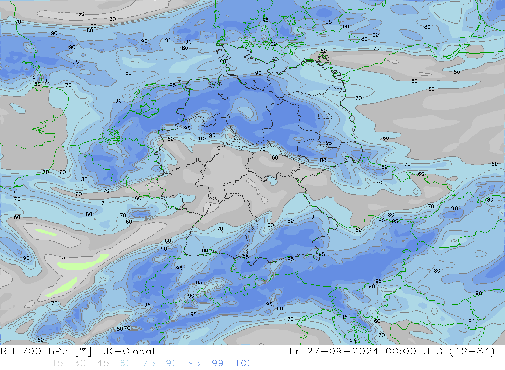 RV 700 hPa UK-Global vr 27.09.2024 00 UTC