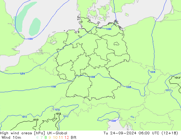 Windvelden UK-Global di 24.09.2024 06 UTC