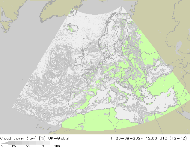 Bulutlar (düşük) UK-Global Per 26.09.2024 12 UTC