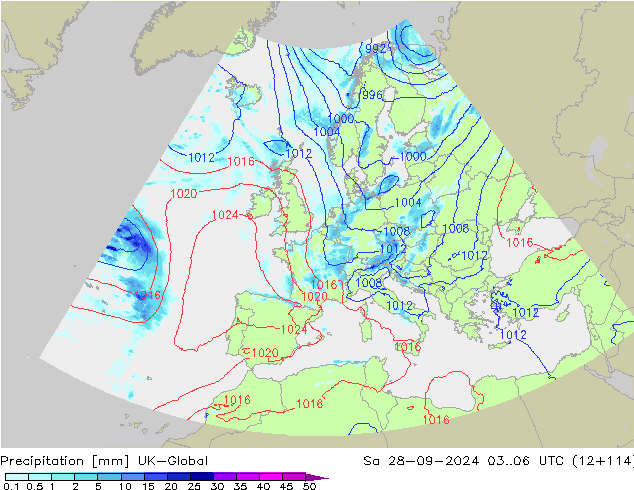 precipitação UK-Global Sáb 28.09.2024 06 UTC