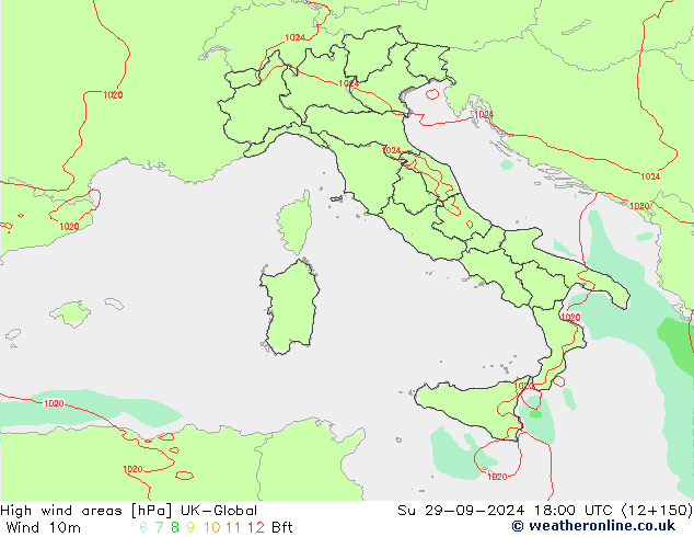 High wind areas UK-Global Вс 29.09.2024 18 UTC