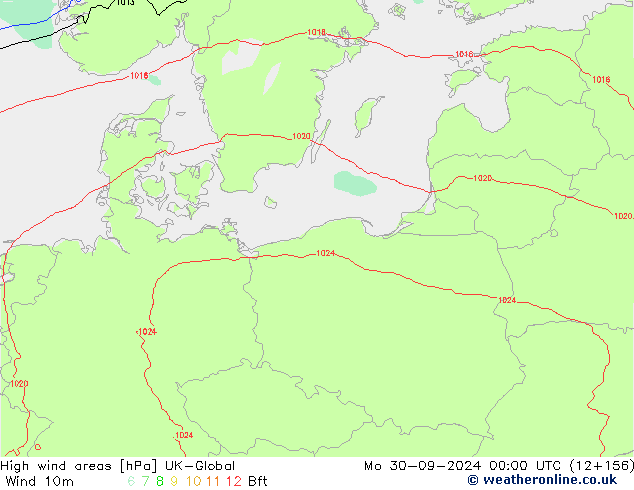 High wind areas UK-Global lun 30.09.2024 00 UTC