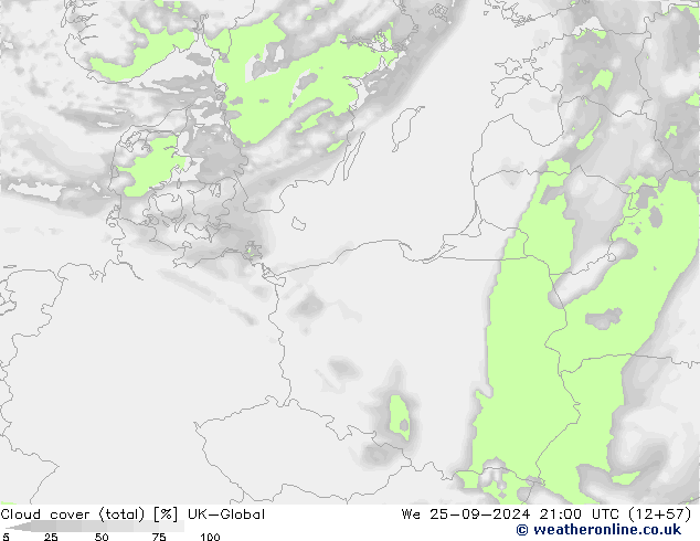 zachmurzenie (suma) UK-Global śro. 25.09.2024 21 UTC