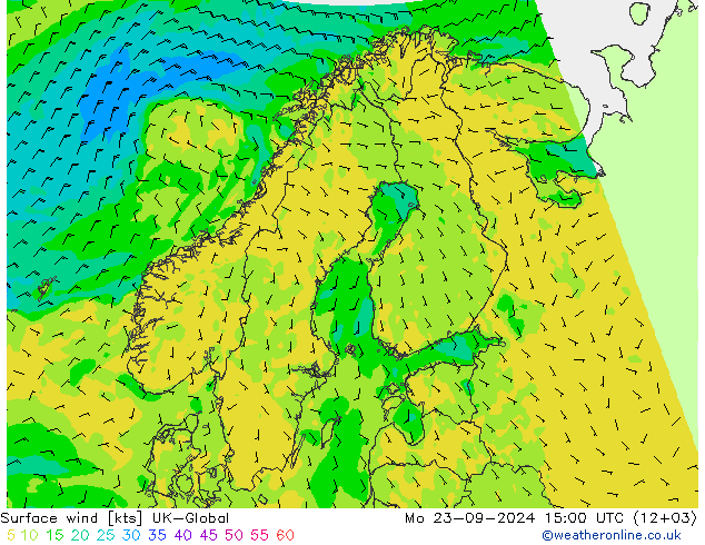 Surface wind UK-Global Po 23.09.2024 15 UTC