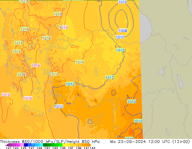 Thck 850-1000 hPa UK-Global Mo 23.09.2024 12 UTC