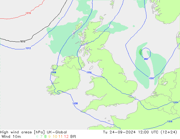 High wind areas UK-Global Tu 24.09.2024 12 UTC