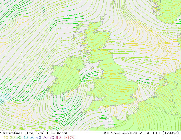 Linea di flusso 10m UK-Global mer 25.09.2024 21 UTC