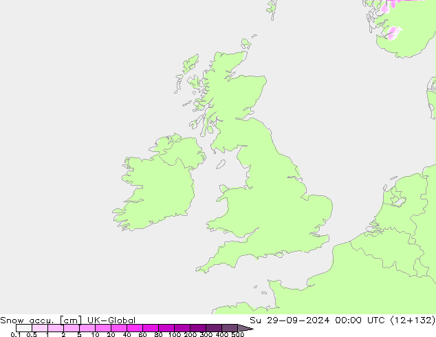 Snow accu. UK-Global dom 29.09.2024 00 UTC