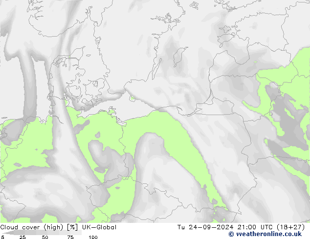 Bewolking (Hoog) UK-Global di 24.09.2024 21 UTC