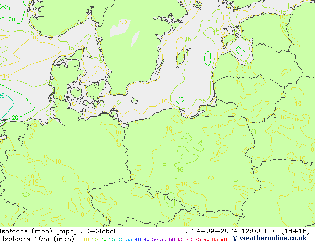 Isotachs (mph) UK-Global  24.09.2024 12 UTC