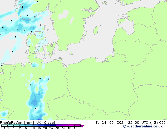 Precipitation UK-Global Tu 24.09.2024 00 UTC