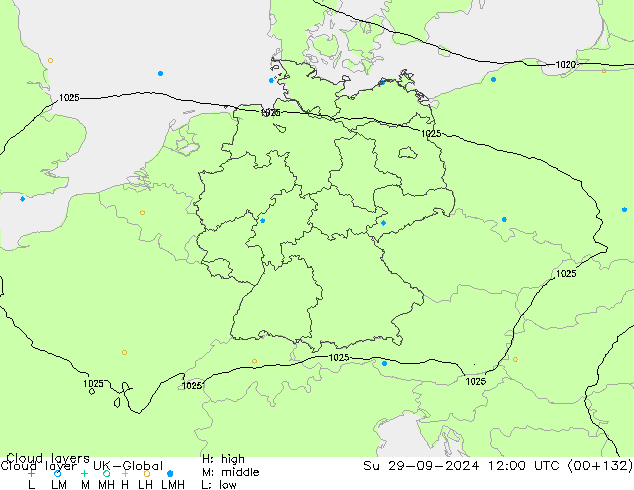 Cloud layer UK-Global Su 29.09.2024 12 UTC