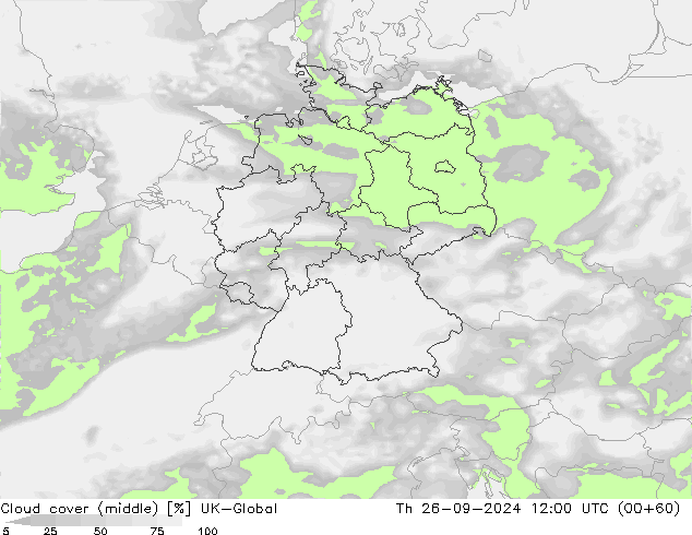 Nubes medias UK-Global jue 26.09.2024 12 UTC