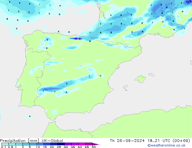 Yağış UK-Global Per 26.09.2024 21 UTC