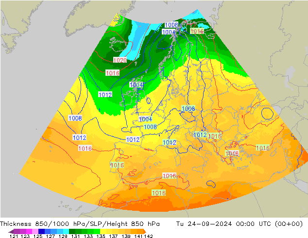 Thck 850-1000 hPa UK-Global Út 24.09.2024 00 UTC