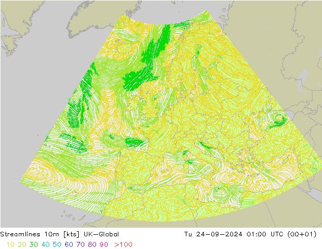 Streamlines 10m UK-Global Tu 24.09.2024 01 UTC