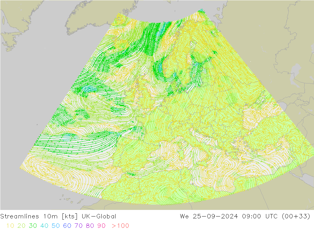 Linha de corrente 10m UK-Global Qua 25.09.2024 09 UTC