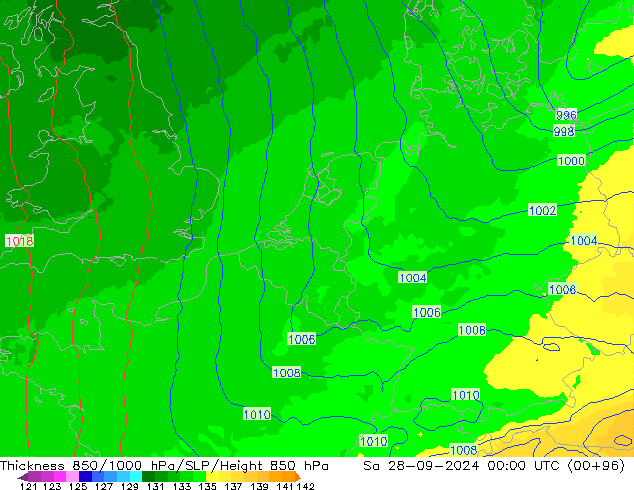 Thck 850-1000 hPa UK-Global Sa 28.09.2024 00 UTC