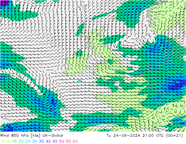 Vent 850 hPa UK-Global mar 24.09.2024 21 UTC