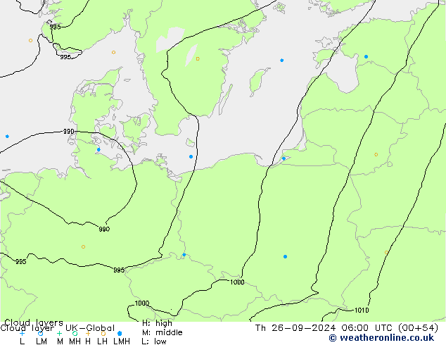 Cloud layer UK-Global Per 26.09.2024 06 UTC