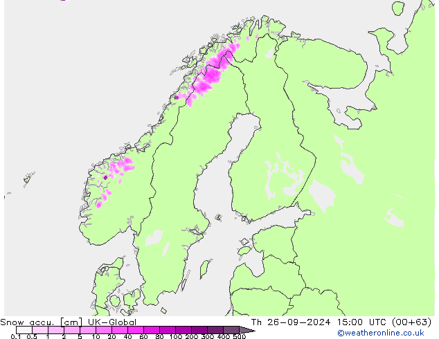 Snow accu. UK-Global gio 26.09.2024 15 UTC