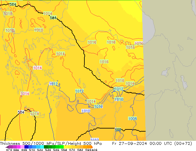 Thck 500-1000hPa UK-Global Fr 27.09.2024 00 UTC
