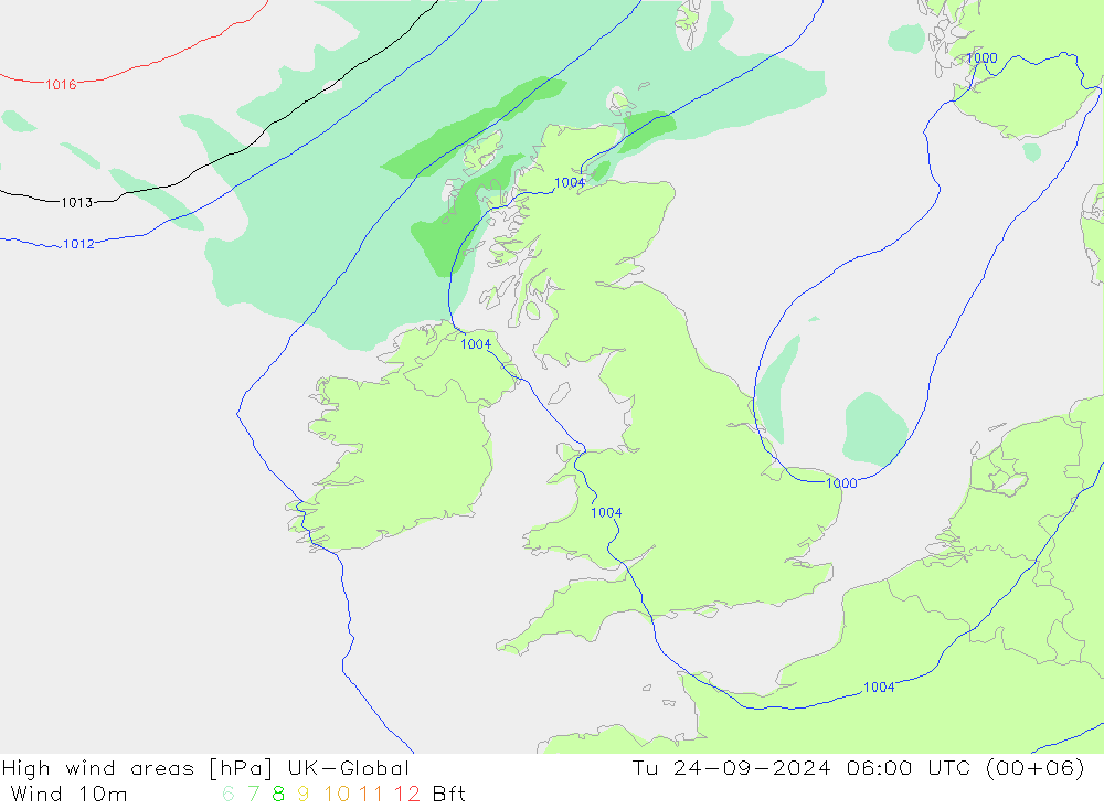 High wind areas UK-Global  24.09.2024 06 UTC