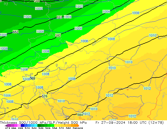 Thck 500-1000hPa UK-Global ven 27.09.2024 18 UTC