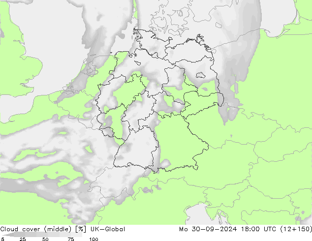 oblačnosti uprostřed UK-Global Po 30.09.2024 18 UTC