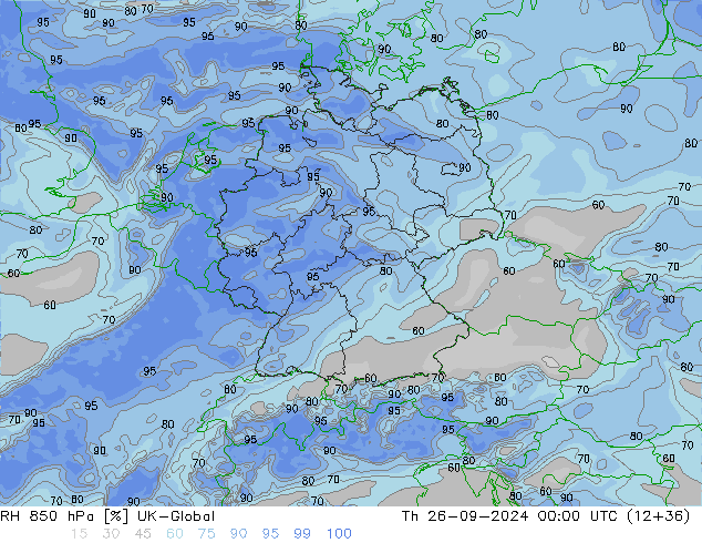 850 hPa Nispi Nem UK-Global Per 26.09.2024 00 UTC