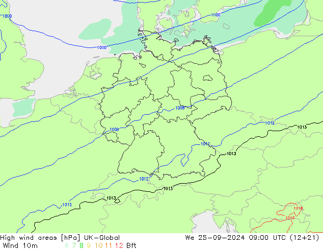High wind areas UK-Global mer 25.09.2024 09 UTC