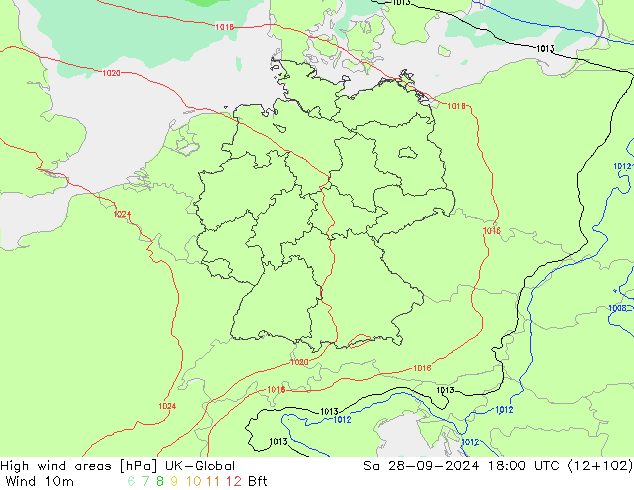 High wind areas UK-Global сб 28.09.2024 18 UTC